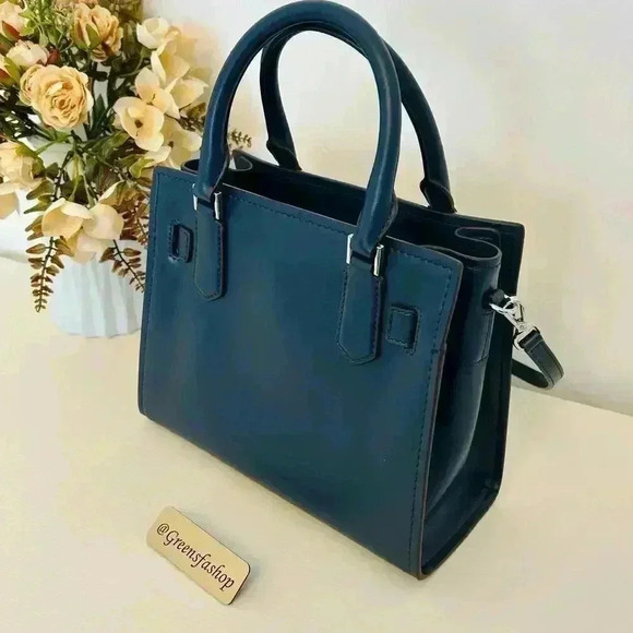 Michael Kors Purse Hamilton Satchel Crossbody Navy Multi - Picture 4 of 9